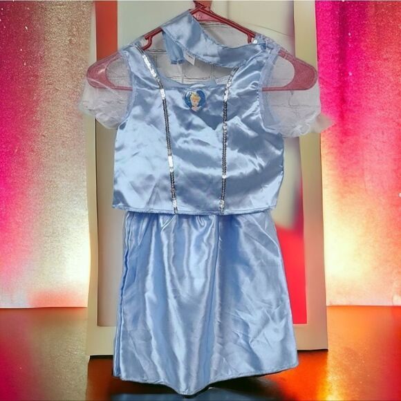 Disney Cinderella Princess Dress Girls Size 4-6/6X Blue Fantasy Play Costume - Picture 10 of 10